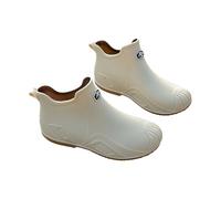 Botas Chelsea para hombre, de caña baja, antideslizantes, ligeras, de neopreno, cómodas, para jardín, fáciles de limpiar, para pasear al perro, beige, 42 1/3 EU