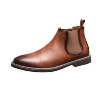 Botas Chelsea para hombre, zapatos formales de uniforme de negocios, puntera puntiaguda, botas de vestir, zapatos de vestir, botas de caminar con parte inferior plana, zapatos Oxford de moda urbana