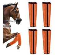 Botas contra moscas para caballos: envoltura de malla de 4 piezas, polainas contra moscas, diseño para una protección cómoda de las piernas | Para carreras de pastos, entrenamiento, competición,