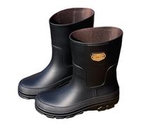 Botas cortas de goma para hombre, botines de jardín para hombre, botines con cremallera, zapatos de goma de piel, caña corta, chanclas de viaje, botas de vadeo transpirables, zapatos de exterior lisos