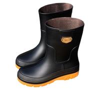 Botas cortas de goma para hombre, botines de jardín para hombre, botines con cremallera, zapatos de goma de piel, caña corta, chanclas de viaje, botas de vadeo transpirables, zapatos de exterior lisos
