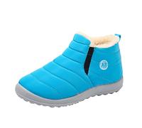 Botas cortas de invierno con forro polar cálido para niñas y niños, para otoño e invierno, planas, antideslizantes, cortas, para exteriores, para nieve, zapatos para clima frío, calzado con suela