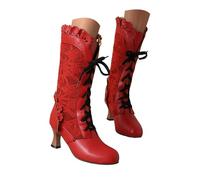 Botas Cortas de Mujer Invierno - Estilo Lolita con Volantes, Moño y Cordones, Botas Cálidas para Uso Diario y Fiestas, Detalles Decorativos y Diseño Elegante