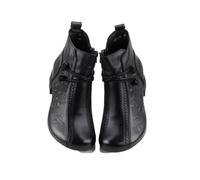 Botas Cortas de Mujer Vintage Suela Suave, Botas de Tobillo Tacón Medio para Mujeres de Mediana Edad Que Realza el Temperamento Botines de Piel, Antideslizante Ligeras Que No Cansan los Pies