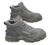 Botas cortas para hombre, botines cortos, con cordones, zapatos de trabajo de alta calidad, zapatos de seguridad de trabajo, zapatillas de deporte altas, fondo grueso, zapatos de senderismo