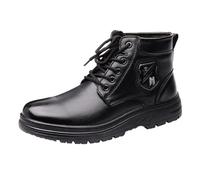 Botas cortas para hombre de piel, botines clásicos, modernos, zapatos de traje de alta calidad, zapatos informales, ligeros, con cordones, impermeables, botas de moto para hombre, zapatos de motorista