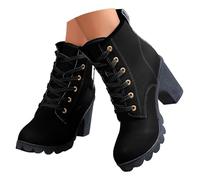 Botas Cortas Vaqueras para Mujer, Botines de Piel Sintética con Estampado Cosido a Mano,Tacón Bajo y Puntera Redonda, Ideal para Uso Cotidiano, Estilo Occidental Perfecto para Otoño e Invierno