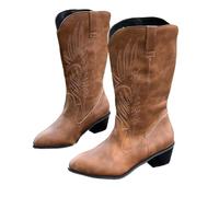 Botas Cowboy Camperas Altas Mujer Botas punk de moda, zapatos sin cordones for mujer, elegantes botas caballero suela gruesa, vaqueras góticas for(Type4,25cm)