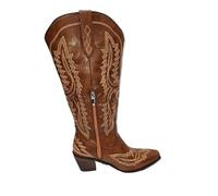 Botas Cowboy Camperas Altas Mujer Botas vaqueras blancas bordadas hasta la rodilla for mujer, estilo vaquero, color vino, rojo, marrón, verde, country, for conciertos y bodas(Color 4,41)