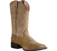 Botas Cowboy Camperas Altas Mujer Botas vaqueras bordadas estilo western for hombre, puntiagudas, de pierna pequeña, antideslizantes, con suela montar(Khaki,36)