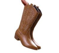 Botas Cowboy Camperas Altas Mujer Botas vaqueras de estilo occidental for mujer, botas tacón alto vintage, country western(Type4,25cm)