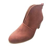 Botas Cowboy De Mujer-Apilado Tobillo Boots Cuero Cuero De Las Mujeres Boots Short Boots Fahsion Boots De Las Mujeres Botas De Mujer Botines Vestir Mujer