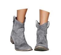 Botas Cowboy De Mujer - Tacon Bajo Piel Botas Camperas Mujer Botines Invierno Caña Ancha Biker De Montar A Caballo Comodas Y Elegantes