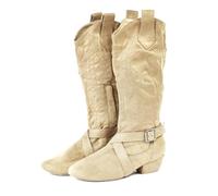 Botas Cowboy Mujer Botas de baile estilo western con suela JoSuede for baile en línea, estilo swing de la costa oeste(Beige,23cm)