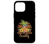Botas Cowgirl con Forma de Cactus y Girasol This Is God Is Country Carcasa para iPhone 16 Pro MAX
