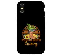 Botas Cowgirl con Forma de Cactus y Girasol This Is God Is Country Carcasa para iPhone X/XS