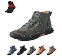 Botas Cushygait for Hombre, Cryonessa, Zapatos de Cuero cómodos Hechos a Mano, con Soporte for el Proa, Puntera espaciosa(Green,40 EU)