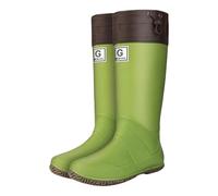 Botas de agua antideslizantes para mujer, impermeables, de media altura, cómodas y elegantes, con cordones, para exteriores, longitud completa, hasta la rodilla, Green, 39 EU