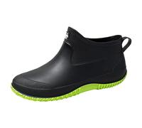 Botas de Agua Botas de Lluvia Botas de Lluvia fáciles de Poner Slip Zapatos de Lluvia para Mujer Versión Coreana Color sólido Tubo Corto Zapatos de Agua para Mujer (Green, 37)