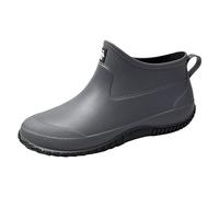 Botas de Agua Botas de Lluvia Botas de Lluvia fáciles de Poner Slip Zapatos de Lluvia para Mujer Versión Coreana Color sólido Tubo Corto Zapatos de Agua para Mujer (Grey, 38)