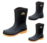 Botas de agua - Botas de lluvia de media altura para hombre - Impermeables, ligeras, cómodas - Botas de lluvia - Botas de jardín - Botas de pesca - Zapatos de jardín, Negro , 44 EU