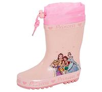 Botas de agua con lazo para niñas Disney Princess Botas de lluvia forradas de vellón para niños Botas de agua para la nieve, Rosa, 25 EU