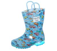 Botas de Agua con Luces para niños, con Asas y Luces Intermitentes, para la Lluvia y la Nieve