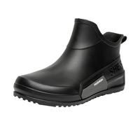 Botas de agua de tobillo para mujer, suela gruesa, antideslizantes, impermeables, con forro cálido, a la moda, para exteriores, botas de barro fáciles de limpiar, botas de jardín, botas deportivas