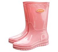 Botas de agua impermeables para mujer, fáciles de poner y quitar, botas de agua cortas Chelsea para senderismo, color sólido, ajuste regular, para exteriores, Pink, 39 EU