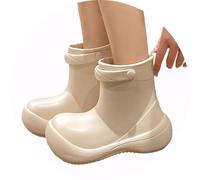 Botas De Agua Niña 31 - Botas para Niñas para Días Lluviosos Al Aire Libre Botines Cortos para Adolescentes Zapatos De Senderismo Casuales Cómodos Y Ligeros para Todas (Beige 16-17 Years)