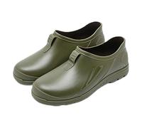 Botas de agua para mujer, botas de lluvia altas e impermeables, botas largas impermeables para tobillo, botines de suela suave, botas planas de seguridad, cómodas, resistentes, elásticas, verde, 36 EU