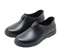 Botas de agua para mujer, botas de lluvia altas e impermeables, botas largas y anchas, elásticas, botas de jardín, botines cortos, botas de lluvia impermeables, Negro , 41 EU