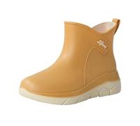 Botas de agua para mujer, botines de verano para mujer, monocolor, botas de goma, botines ligeros hasta el tobillo hasta el tobillo, zapatos de lluvia, pies anchos, zapatos de exterior, botas de vadeo