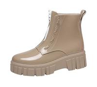 Botas de agua para mujer, estilo punk, antideslizantes, de forro polar, para lluvia, exteriores, de goma, para viajes y senderismo, b, 38 EU