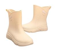 Botas de agua para mujer, impermeables, fáciles de poner, botas de agua para uso diario, para exteriores, cómodas y elegantes, botas de agua para pesca y caminata, White, 37.5 EU