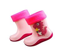 Botas de agua para niños con estampado de dinosaurios, para lluvia, no infantiles, botas de invierno, talla 9, Pink, 24 Months