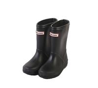 Botas de agua para niños, impermeables, antideslizantes, ideales para niñas y niños, ideales para la lluvia, para jugar a través de charcos, para escuela, jardín, ocio, camping, mojados, 2 negro