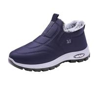 Botas de algodón para hombre, para primavera, otoño e invierno, de terciopelo, gruesas, cálidas, suela suave, modernas y cómodas, botas anchas de pantorrilla ancha, Blue, 38 2/3 EU