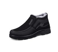 Botas de algodón para Hombres de Invierno, Suelas Suaves Antideslizantes para Personas Mayores y de Mediana Edad Zapatos cálidos de Lana de Tela Vieja de Beijing, para Ocio al Aire Libre Botas de Niev