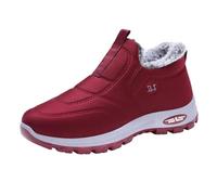 Botas de algodón para mujer, para primavera, otoño e invierno, de terciopelo, gruesas, cálidas, suela suave, modernas y cómodas, botas de senderismo para mujer, Red, 37 EU