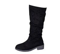 Botas de ante para mujer con tacón - Botas por encima de la rodilla Botas puntiagudas Botas de invierno cálidas Botas de invierno largas Botas de invierno Tacón bajo Botas altas hasta la rodilla Botas