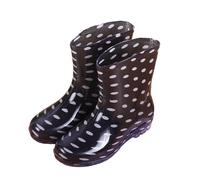 Botas de bebé de goma superior para mujer, botas de lluvia de PVC, Negro , 36 EU