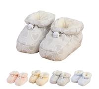 Botas de bebé de piel cálida, zapatos de bebé de felpa de algodón, botines de bebé de vellón acogedor, botines cálidos de suela suave (Gray,12.5cm/11-13 months)