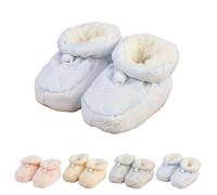Botas de bebé de piel cálida, zapatos de bebé de felpa de algodón, botines de bebé de vellón acogedor, botines cálidos de suela suave (Blue,11.5cm/8-11 months)