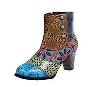 Botas de Boxeo,Botas Agua Mujer Comodos Casual Antideslizante Botines Bordado Botines Trekking Trekking Zapatos con Plataforma Outdoor