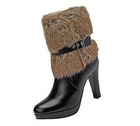 Botas de Boxeo,Botas Agua Mujer Comodos Elegante y Práctica con Forro Calido y Suela Antideslizante Botines Western Botines Estilo Motero Aire Libre Zapatos Chunkyrayan Outdoor