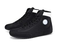 Botas de boxeo de entrenamiento, zapatillas altas para lucha, transpirables, antideslizantes, soporte para el tobillo, zapatillas de fitness para, Negro , 42 EU