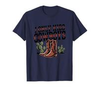 Botas de Cactus Divertidas Que Dicen Que Solo Beso a los Vaqueros Camiseta