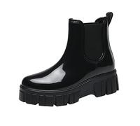 Botas de caza de goma desmontables con interior de algodón, botas de lluvia de goma para exteriores, Black, 38.5 EU