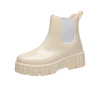 Botas de caza de goma desmontables con interior de algodón, botas de lluvia de goma para exteriores, beige, 37.5 EU